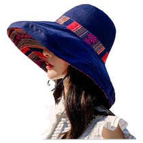 Hats for women summer sun protection hats fashionable travel beach hats double-sided plaid fisherman hats fashionable and stylish