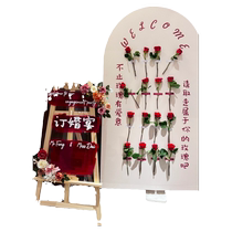 Wedding engagement banquet welcome card flower wall panel wedding scene layout new Chinese style kt board indication stand display stand