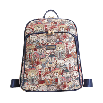 Beibao 2024 New Bear Backpack Fashion Travel Backpack Outdoor Commuting Women's Bag Niche Canvas Bag