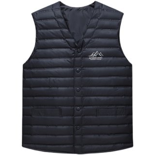 恒源祥集团彩羊男士羽绒服马甲V领内穿保暖衣中老年爸爸加厚背心