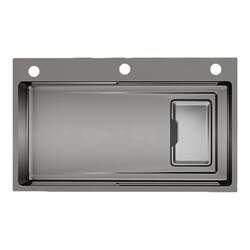 Thickened 5mm Kitchen Sink Made of 304 Stainless Steel, Large Single Bowl Household Dishwashing Basin, Countertop, Middle and Bottom Sink