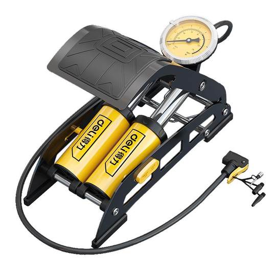 Ножной насос Deli новый двухцилиндровый автомобиль высокого давления