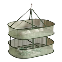 Clothes drying net clothes basket tiled net sweater artifact sweater drying rack socks underwear mesh pocket double layer windproof