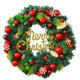 Christmas decorations wreath cane scene arrangement