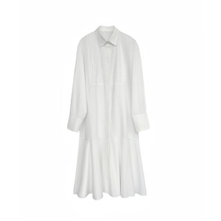3ts french style shirt dress design white high-end long skirt french dress spring long-sleeved skirt