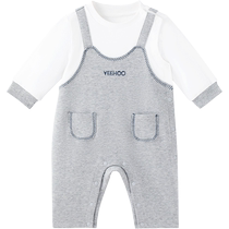 (Same style in the mall) Yings baby clothes 2024 spring and autumn holiday two-piece suspender jumpsuit mens Baoha clothing romper