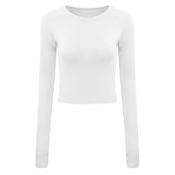 Women's tight-fitting sports tops, sexy slimming yoga wear, quick-drying T-shirt, internet celebrity running fitness wear, long-sleeved spring and autumn style