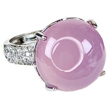 Natural ice pink chalcedony ring purple agate ring