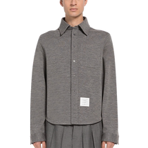 Mid-year discount] THOM BROWNE mens spring and summer textured wool single-breasted long-sleeved shirt jacket