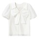 ເສື້ອຍືດ bow chiffon stylish ແລະງາມຂອງ Qiushui Yiren ສໍາລັບແມ່ຍິງ