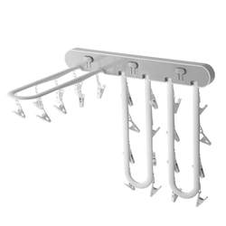 Balcony clothes drying rack suction cup glass punch-free socks underwear ຫ້ອງນ້ໍາ wall hanging folding drying artifact