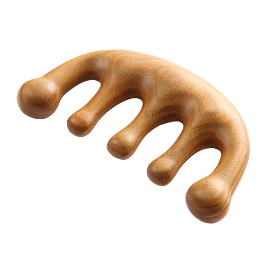 白象按摩梳子头皮部经络梳绿檀木梳子小号便携家用男女宽齿刮痧板