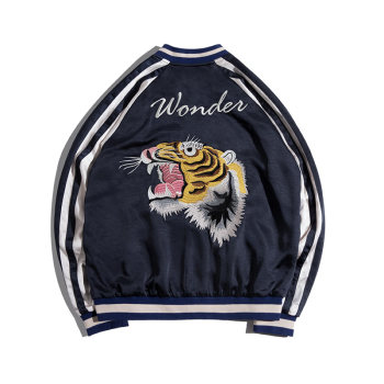 Madden workwear American retro double-sided Yokosuka jacket tiger embroidery no-iron drape jacket ຜູ້ຊາຍສອງ trendy