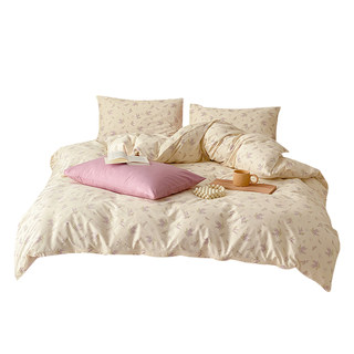 韩式田园小碎花紫纯棉全棉被套单件学生双人床上三四件套被罩单人