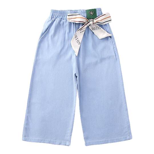 女童七分裤夏季薄款2025新款中大童阔腿裤子宝宝夏装儿童牛仔短裤