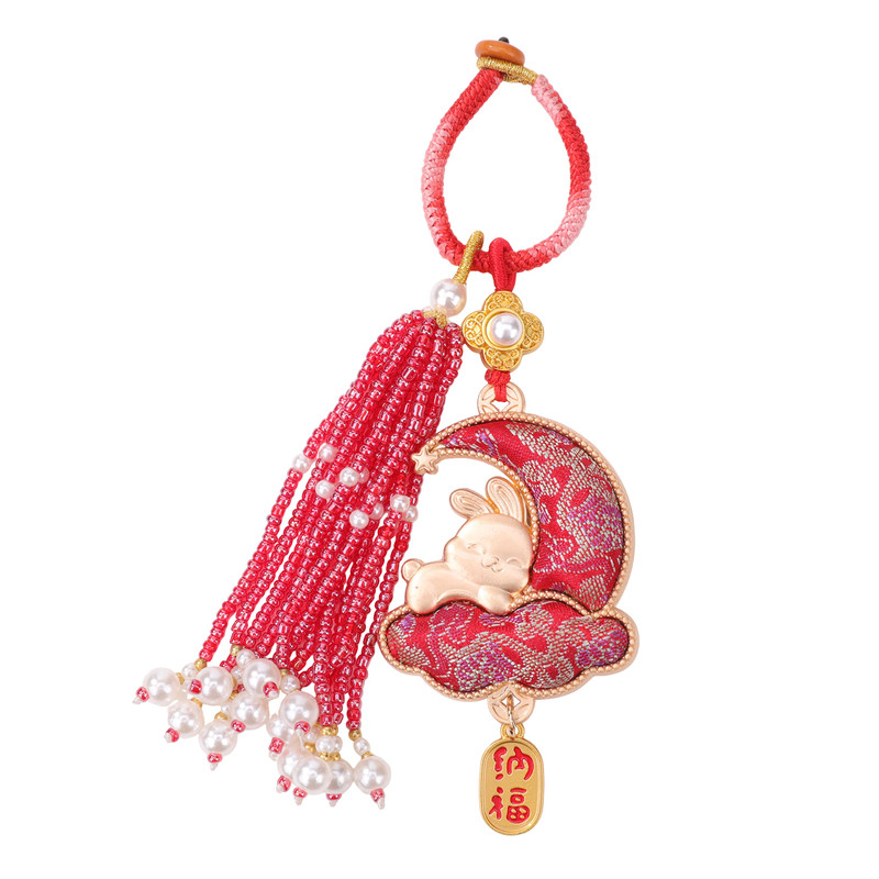 Song Dynasty Jinyu Rabbit Watching the Moon Tassel Ring Buckle