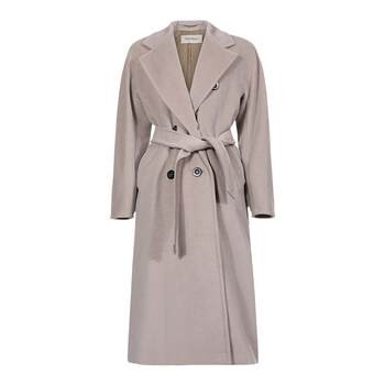 Max Mara麦丝玛拉 女士绵羊毛双排扣长款大衣外套 MADAME