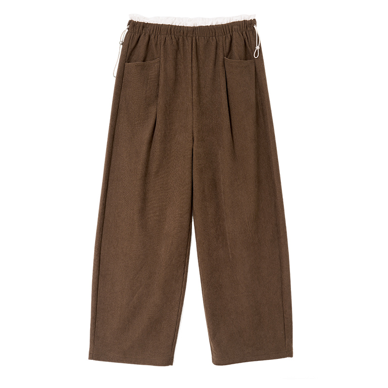 MASANON maternity corduroy thickened wide-leg pants winter