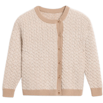 Erdos Childrens Cashmere Sweater Cardigan erdosKIDS 24th Autumn and Winter New Arrival Round Neck Girls Versatile Knitting