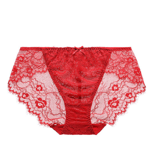 Eve's sexy red lace mid-waist underwear