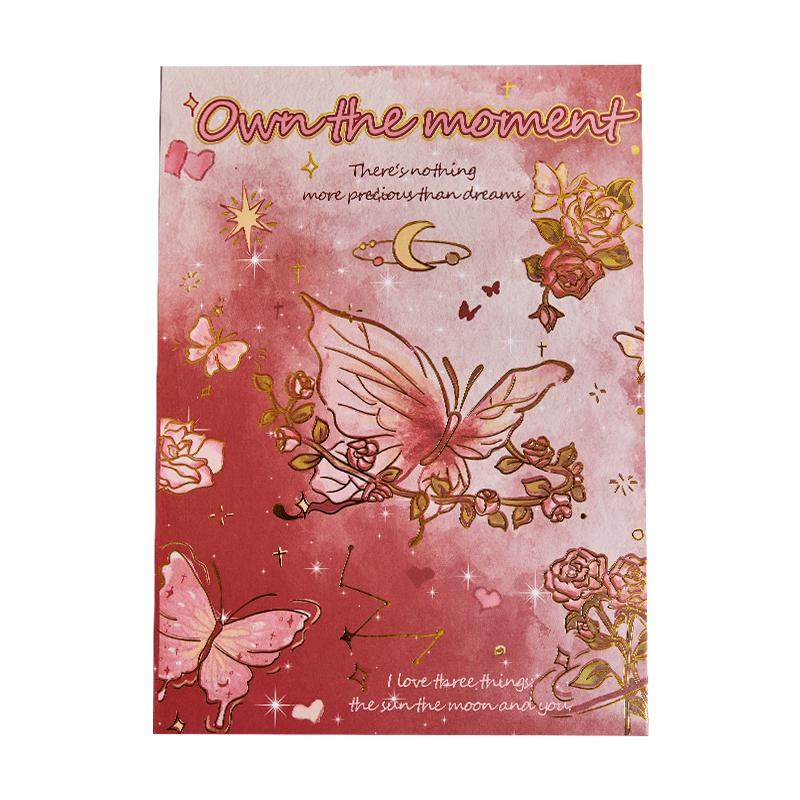 Free cloud space photo album with gilded rose and butterfly classmate album