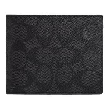 Coach official outlet signaturecanvas 12 men's pvc short wallet cw380