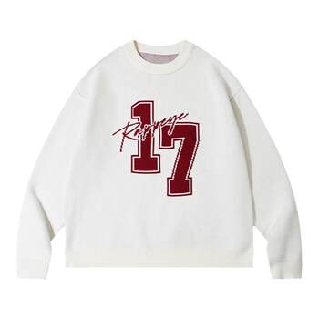 Rappeye casual american printed round neck sweater Rappeye casual american printed round neck sweater