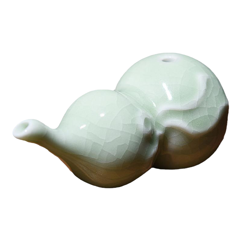 汝窑陶瓷葫芦砚滴葫芦笔搁架毛笔架子文房四宝水滴砚台磨墨研磨专用陶瓷