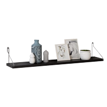 Wall rack without punching wall hanging living room TV wall decoration bedroom wall bookshelf solid wood one-word partition