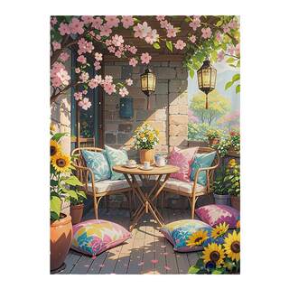 春日阳台温馨竖版背景布治愈挂布卧室客厅装饰画布直播拍照挂毯布