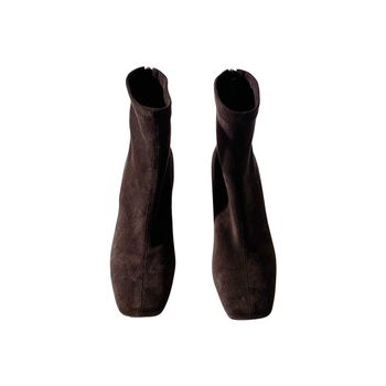 Lotus mansion fashion slim boots thick heels short legs