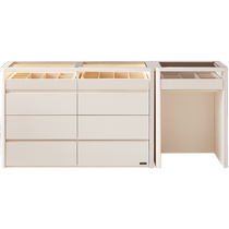 Quanyou Home Modern Simple Bedroom Home Small Apartment Retractable Rotating Cupboard Integrated Dressing and Dressing Table