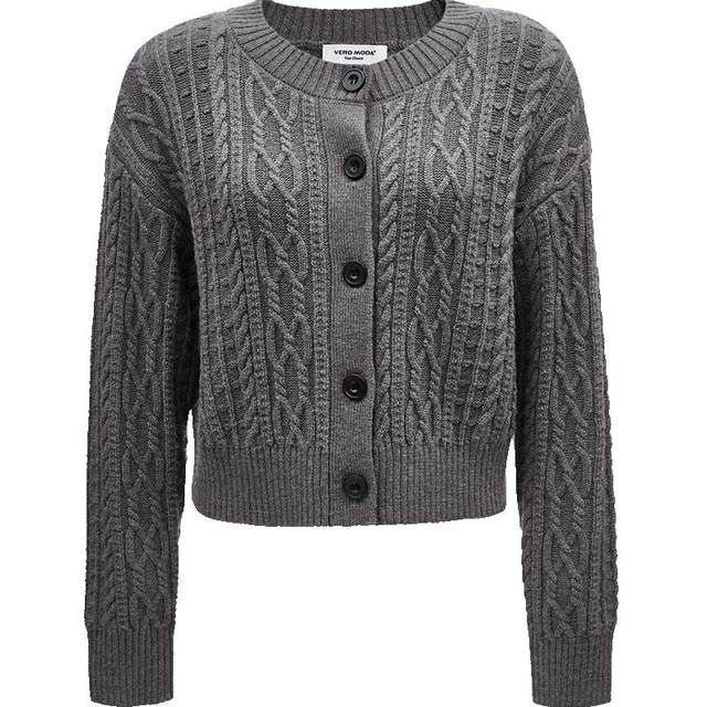 Vero Moda Sweater Women's 25 Spring and Autumn New Cable Retro Micro Loose Short Round Neck Cardigan Jacket