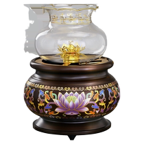 Butter lamp pure household Buddhist lamp temple lamp butter copper lamp in front of Buddha lotus oil lamp lamp for Buddha everlasting lamp copper lamp