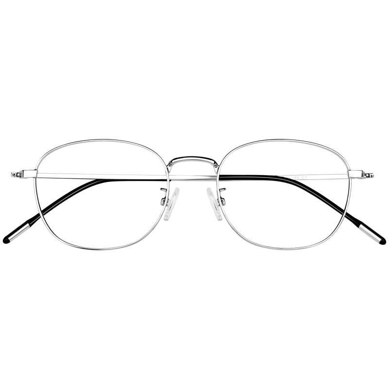 Anti-radiation and anti-blue light fatigue silver wire round-frame glasses