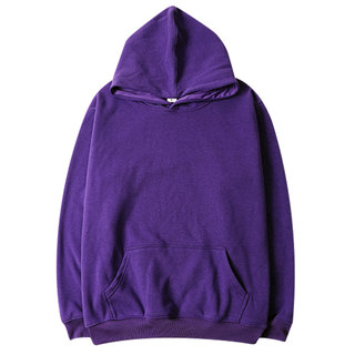 Solid color hooded men's and women's hip-hop pullover plus velvet spring and autumn sweatshirts