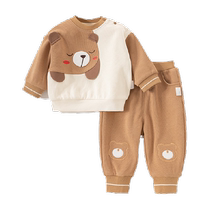 Happy Bear childrens sweatshirt set baby boy two-piece clothing baby long-sleeved autumn clothing boys and childrens clothing