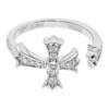 Dragon Snake Silver Cross Open Adjustable Diamond Ring