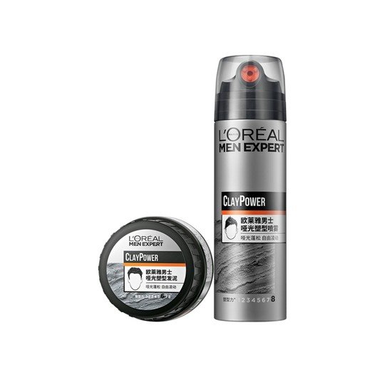 L'Oreal Men's Matte Hair Clay Spray Set Long-lasting Styling Natural Fluffy Non-Hair Wax Non-Hairspray Dry Gel