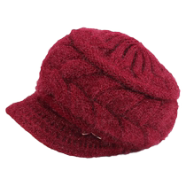 Autumn and winter millinery fashionable versatile woolen hat with velvet comfortable and warm mother hat grandma knitted pullover hat