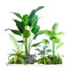 Simulated green plants, large indoor landscaping plants, landscape combination, high-end light luxury window decoration, floor-standing simulated plants