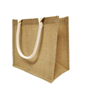 Unprinted a4 jute simple stacking shopping bag