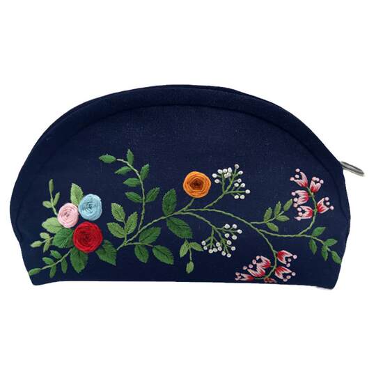 Hand embroidered crescent bag diy self-made coin purse three-dimensional