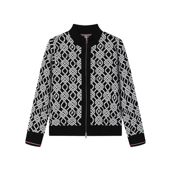 FILA Official Women's Woven Jacket 2024 Spring New Fashion Casual Small Fragrance Style Sweater Cardigan