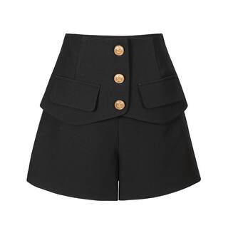 2025 New Autumn and Winter Suit Material High-Waisted Shorts for Women, Versatile Boot Shorts, Elegant Slimming A-Line Wide-Leg Casual Pants