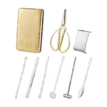 Guangyi crab eating tool eight pieces crab dismantling special gift box crab claw clip stainless steel crab claw crab needle 9 piece set