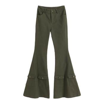 Gagaopt ແອວສູງ bootcut pants ບາດເຈັບ