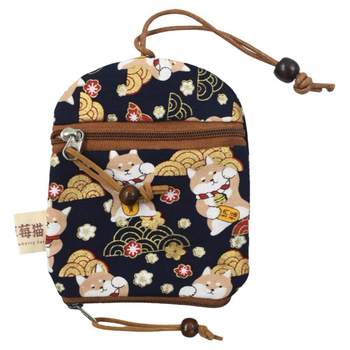 Cotton key bag zipper coin purse