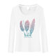 Pure cotton bottoming shirt T-shirt women's autumn new top versatile student slim long-sleeved letter T-shirt women's inner T