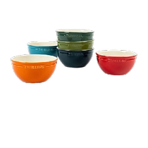 Shuwilling household rice bowl ceramic bowl NOW series 6-piece tableware multi-purpose bowl 6 pairs of chopsticks six-color bowl chopsticks